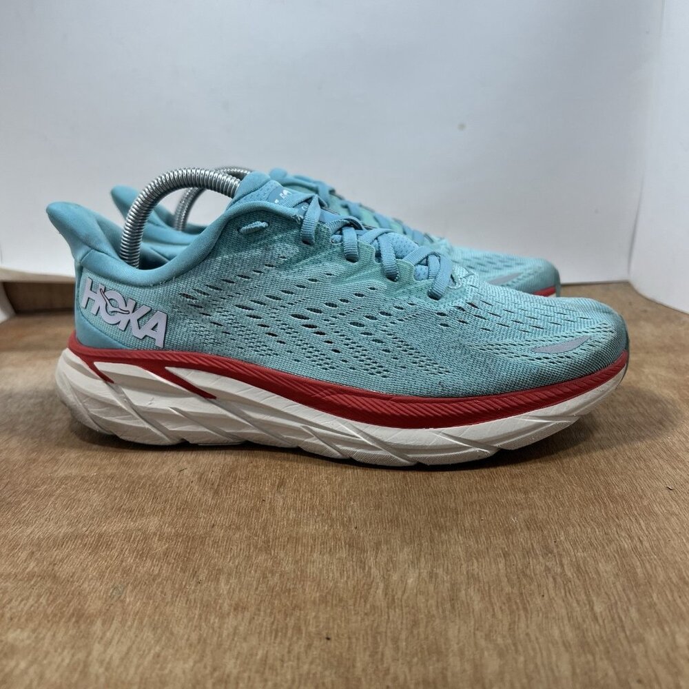 Hoka One One Clifton 8 Women Size 9 Blue Running Shoes